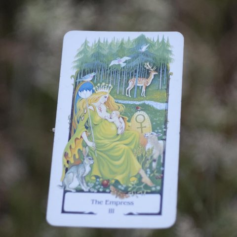 The Empress tarot card, photographed outdoors